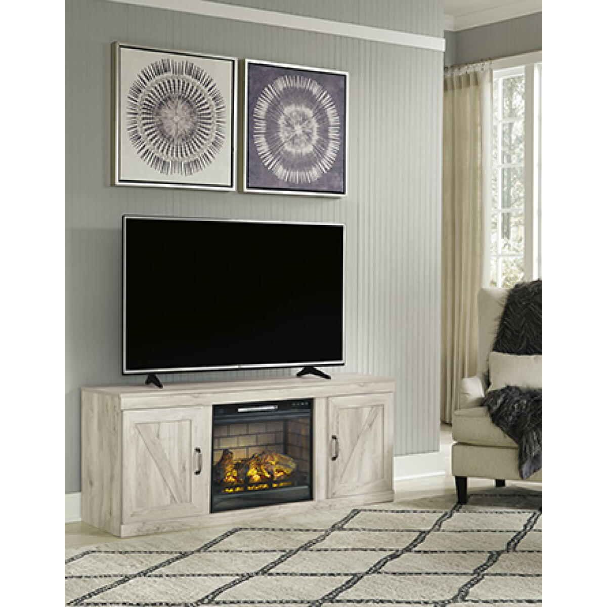 32f95effcee855f399937ec6b5d572f9 Bellaby TV Stand with Electric Fireplace - Image 1