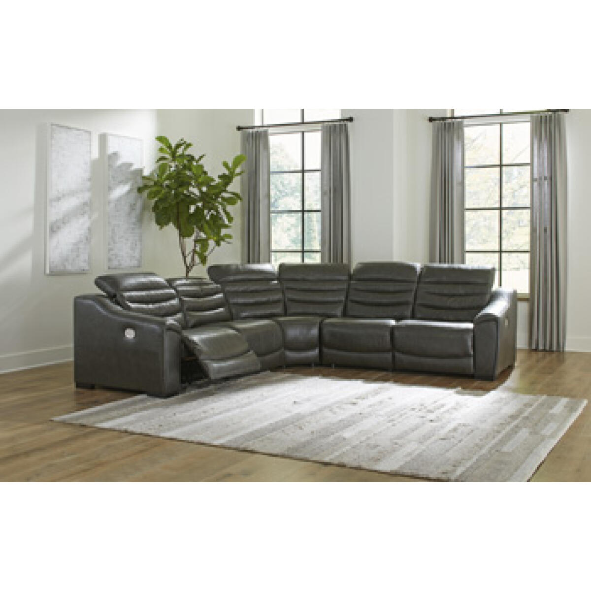 713611c8bc10f611f6cdd462dfd6f4c3 Center Line 5-Piece Power Reclining Sectional - Image 1