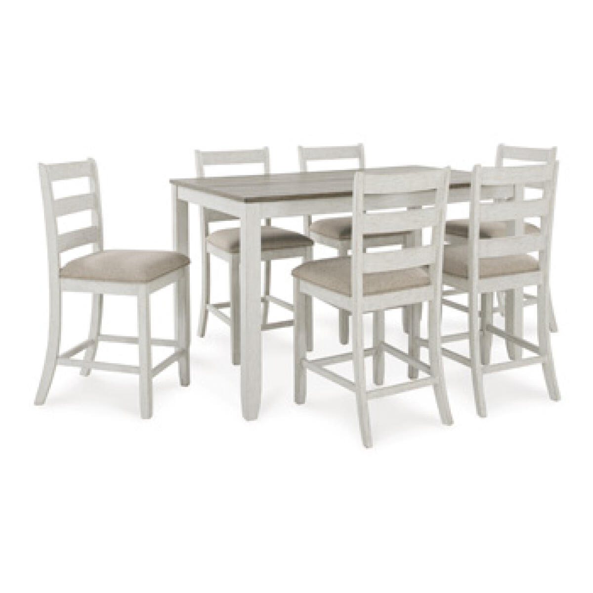 c659fd9b03b2579916cb948b24fe08eb Skempton Counter Height Dining Table and Bar Stools (Set of 7) - Image 1