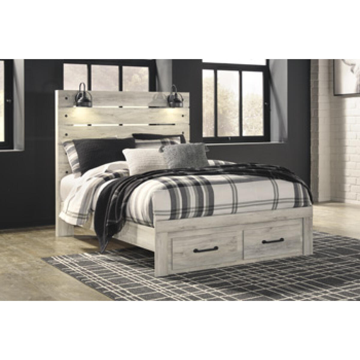 12401c237c15ff6c76f11f57da7e81be Cambeck Queen Panel Bed with 2 Storage Drawers - Image 1