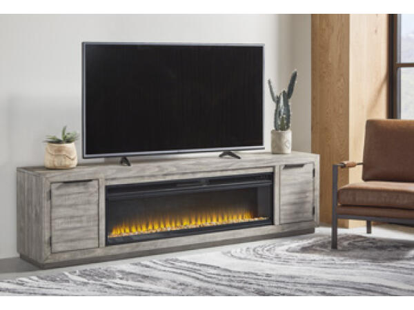 Naydell 92″ TV Stand with Electric Fireplace Entertainment Stands Ashley Furniture