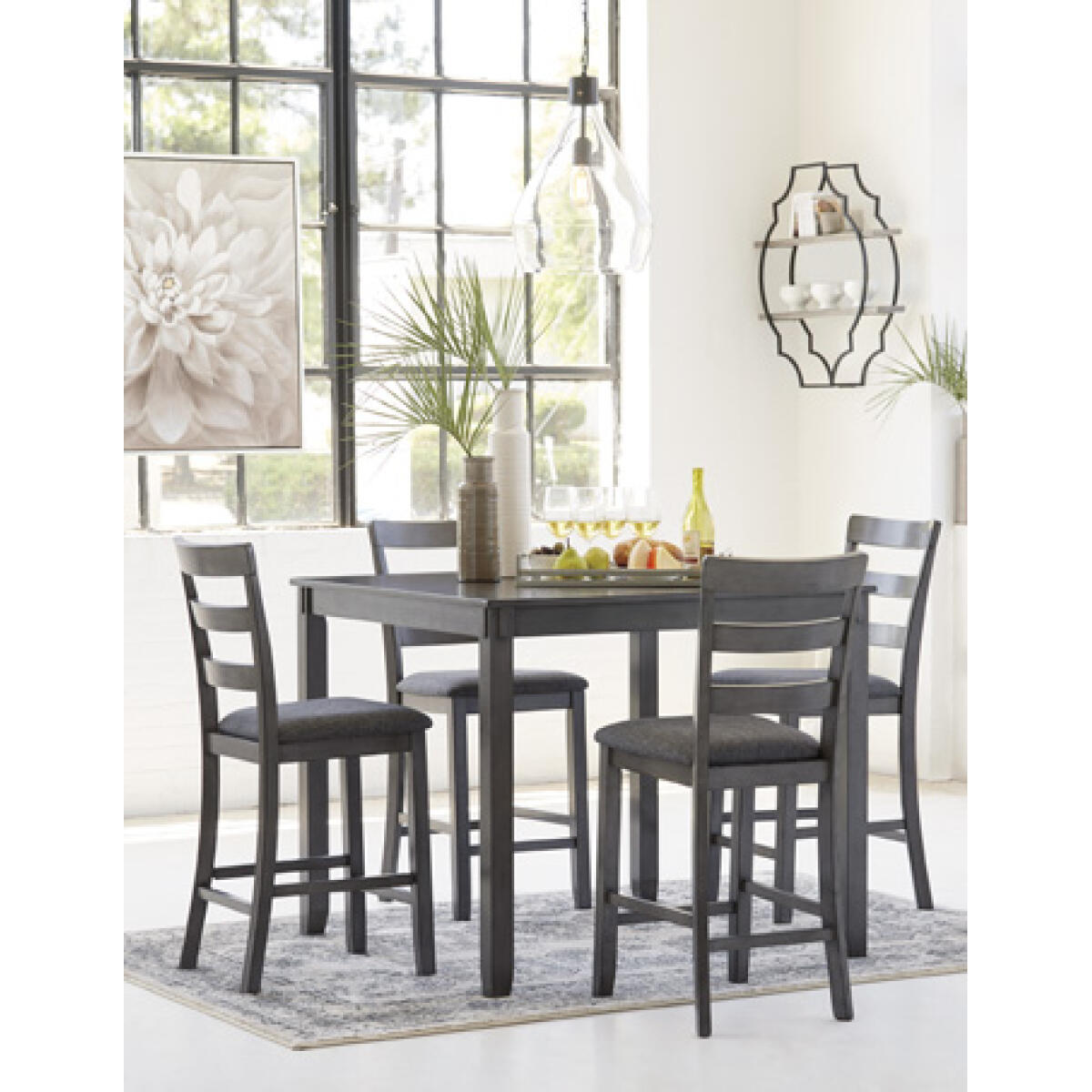 983f7940abbcc5234de929fd52590ed9 Bridson Counter Height Dining Table and Bar Stools (Set of 5) - Image 1