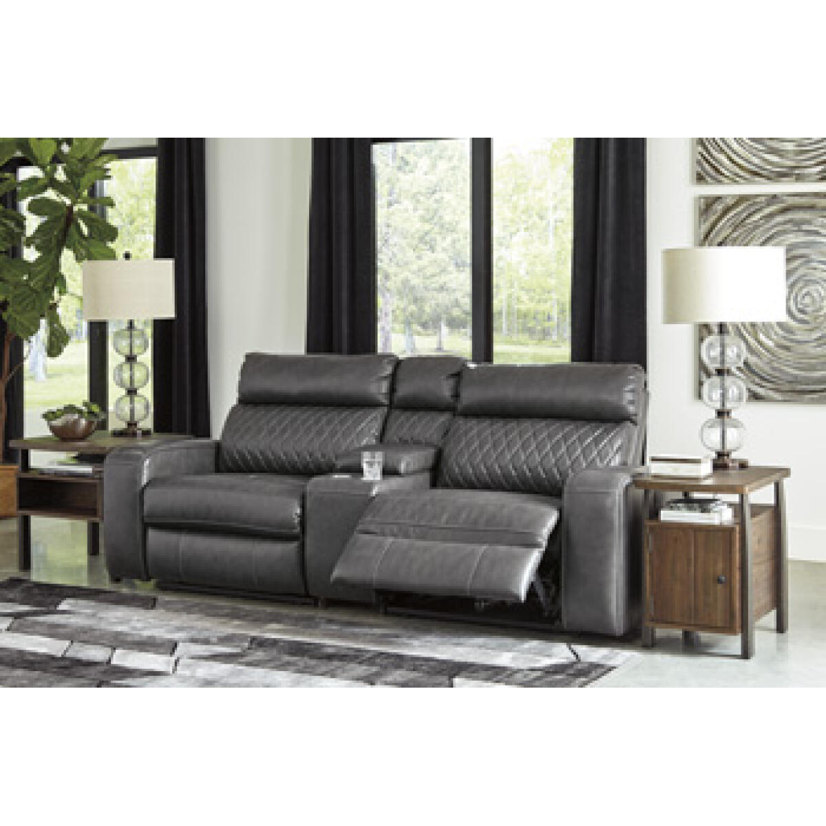 ba5d7b30c6fcff5efbfde4710cf9bc3a Samperstone 3-Piece Power Reclining Sectional Loveseat - Image 1