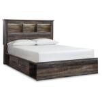 Drystan Queen Bookcase Bed with 2 Storage Drawers - Image 2