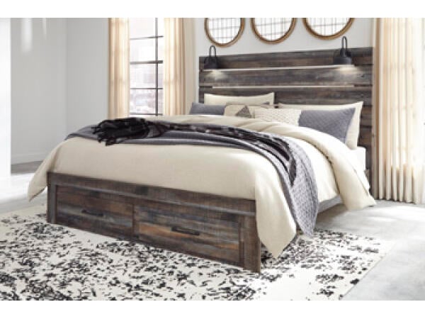 Drystan King Panel Bed with 2 Storage Drawers Beds Ashley Furniture