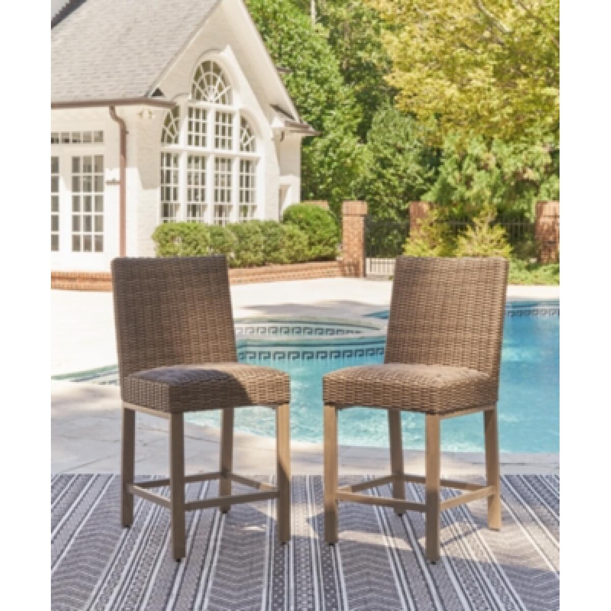 Walton Bridge Outdoor Bar Stool (Set of 2) Outdoor Dining Chairs Ashley Furniture 11