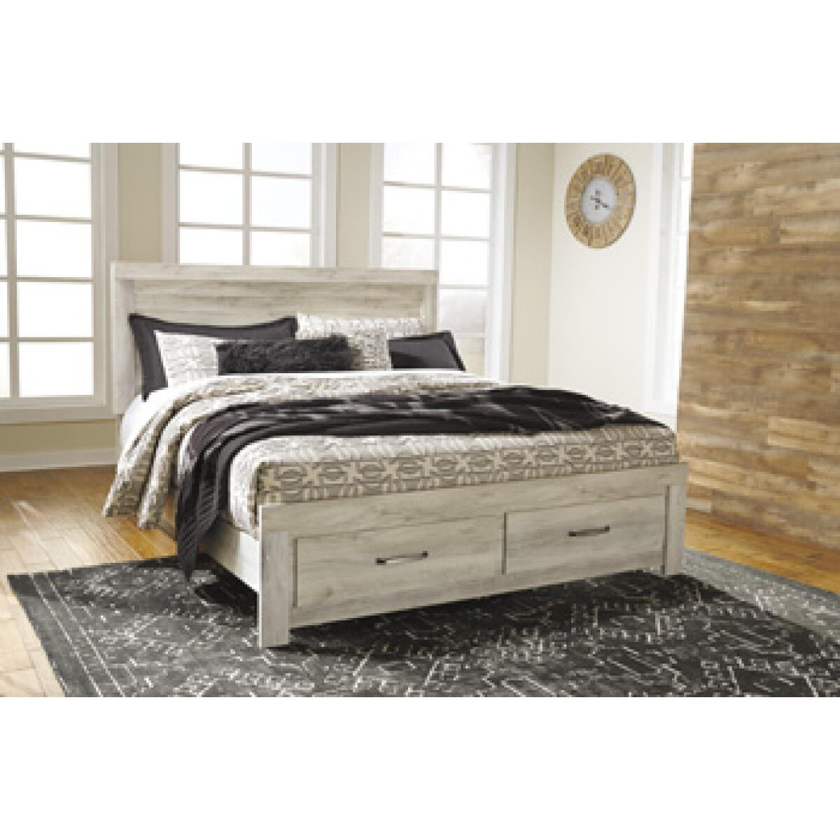 6f0d2fb49312bd6c3d784b1cde98243a Bellaby King Platform Bed with 2 Storage Drawers - Image 1