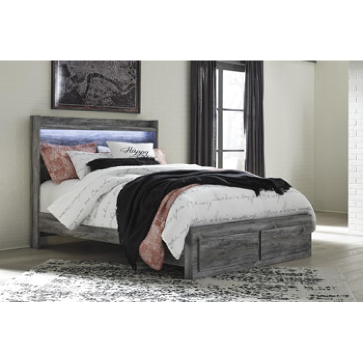d439eff18cca62f718f9588e1205a55b Baystorm Queen Panel Bed with 2 Storage Drawers - Image 1