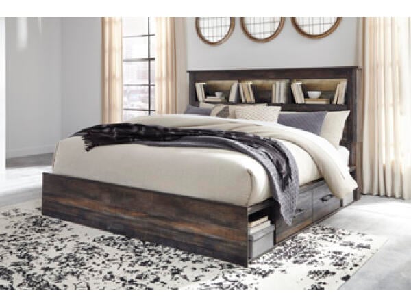Drystan King Bookcase Bed with 2 Storage Drawers Beds Ashley Furniture