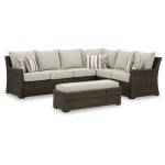 Brook Ranch Outdoor Sofa Sectional/Bench with Cushion (Set of 3) - Image 2