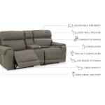 Starbot 3-Piece Power Reclining Sectional Loveseat with Console - Image 4