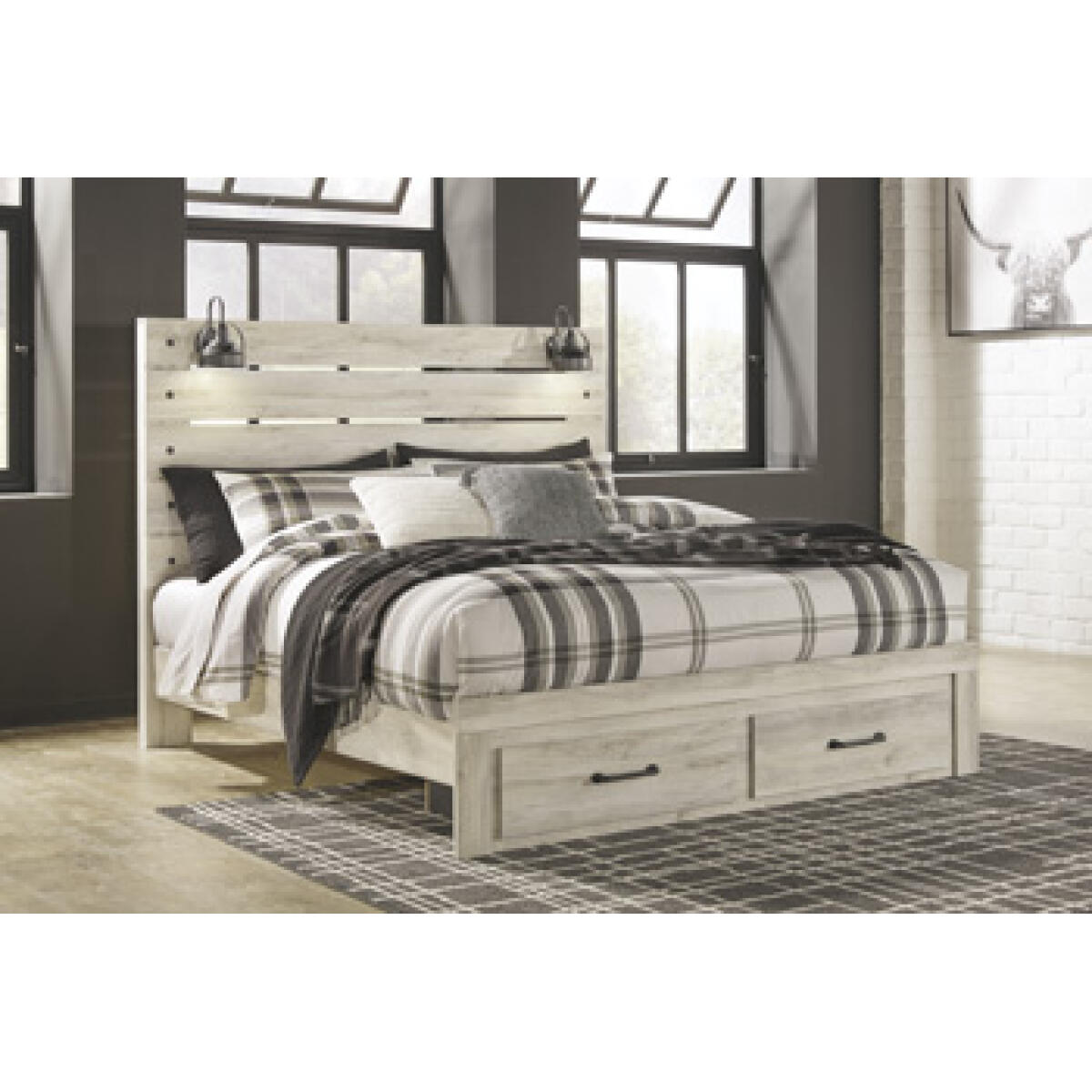 779ad4a124459e17adca5efc5f7e588e Cambeck King Panel Bed with 2 Storage Drawers - Image 1