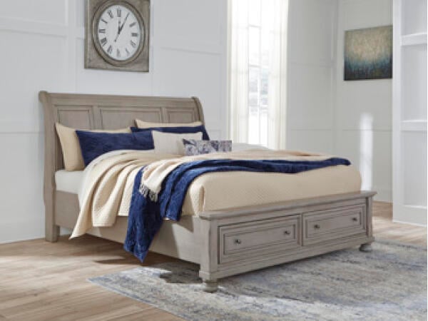 Lettner Queen Sleigh Bed with 2 Storage Drawers Beds Ashley Furniture
