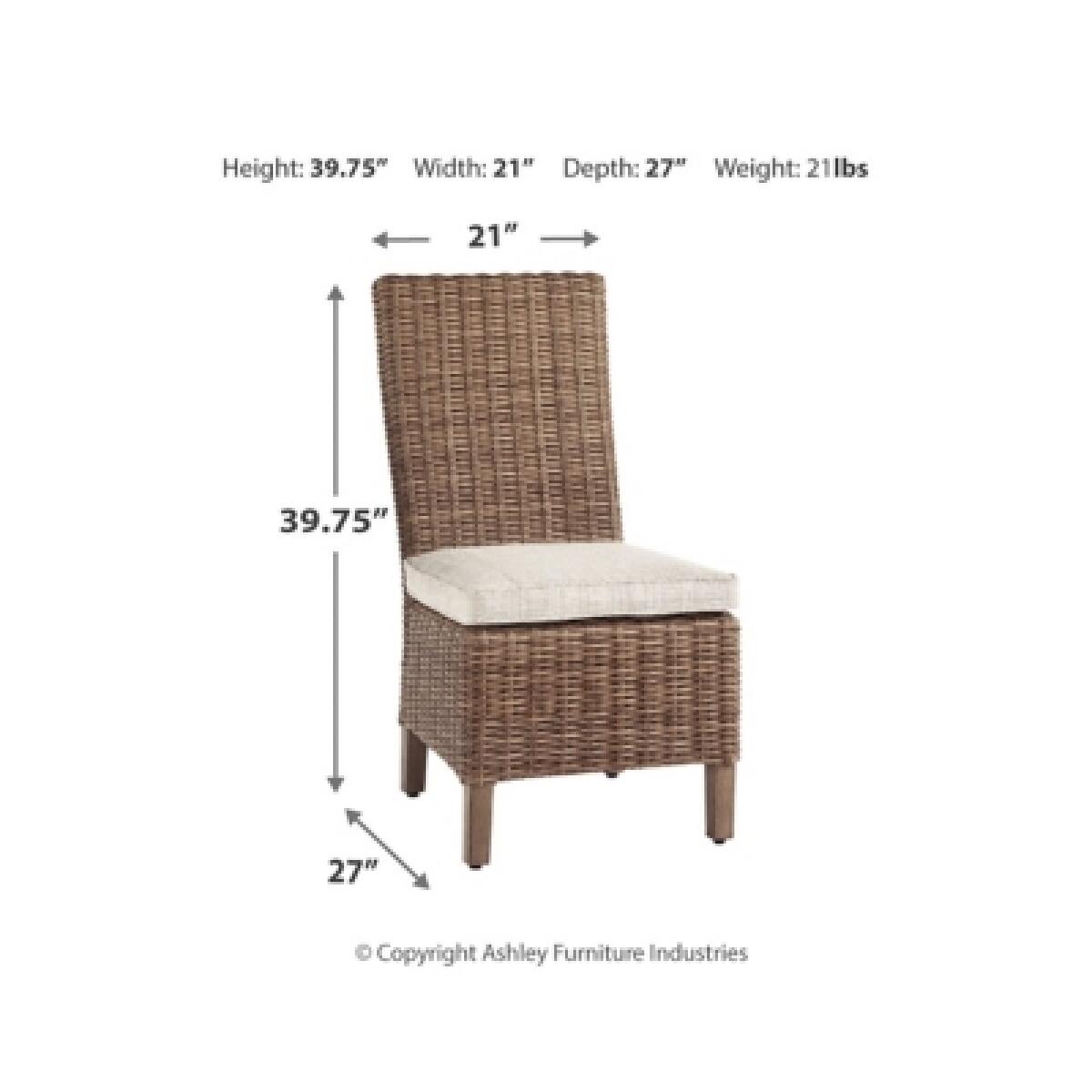 Beachcroft Outdoor Side Chair with Cushion (Set of 2) Outdoor Dining Chairs Ashley Furniture 17