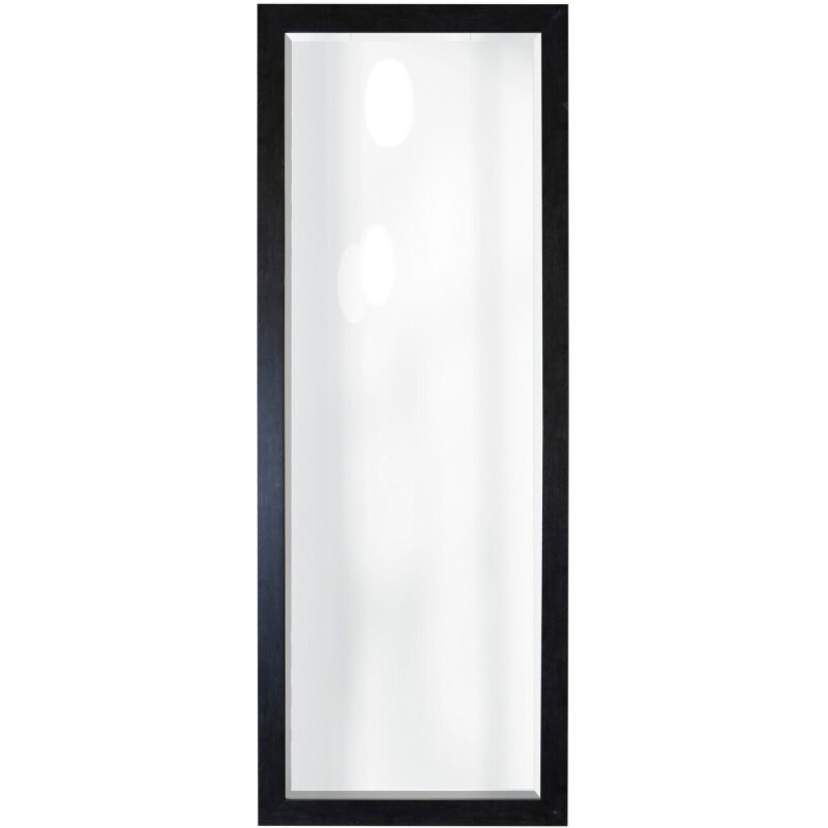 007bd1c8b21698a5e2c59120273ff896 Beveled Framed Mirror Single Wood Grained Matte Black Moulding - Image 1