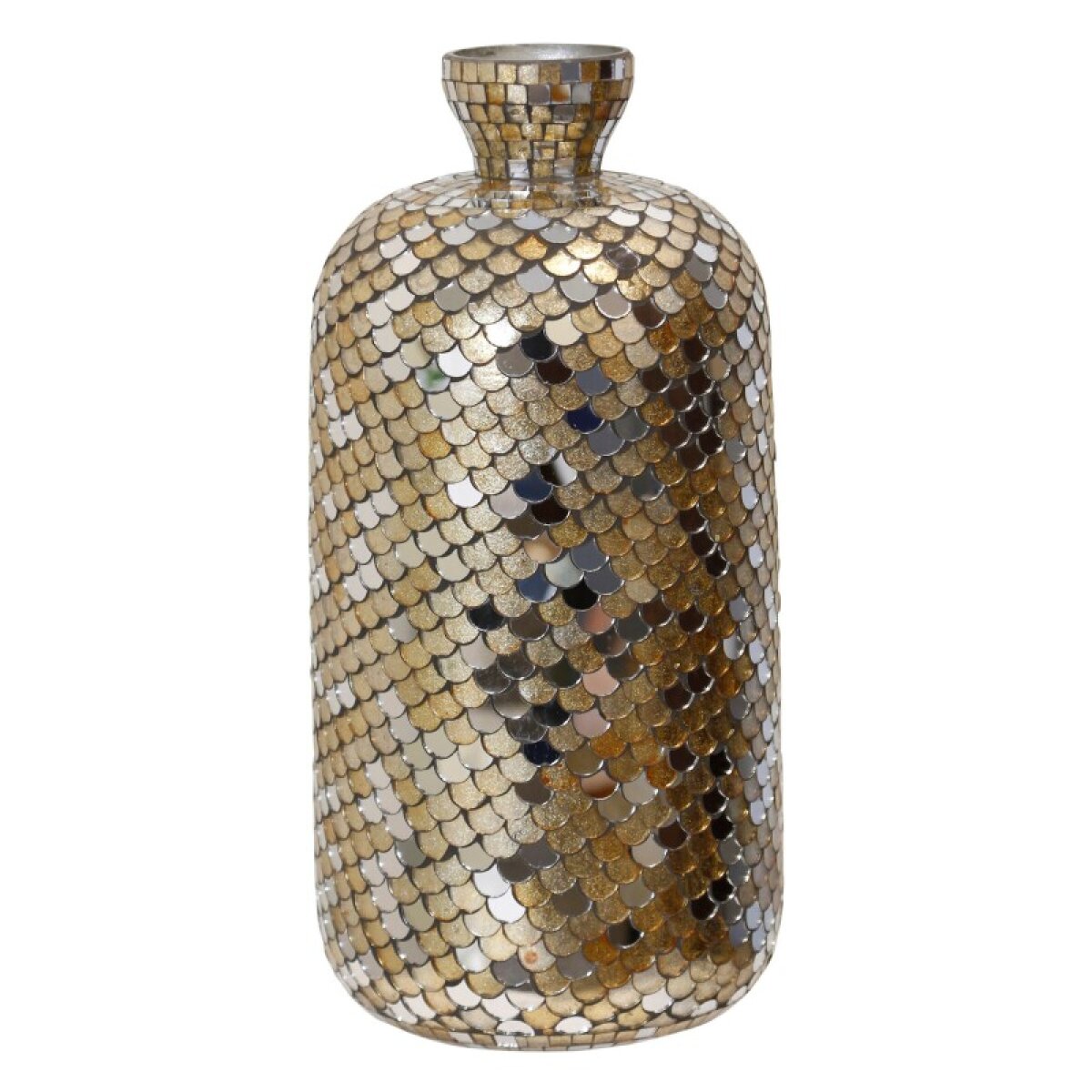 00db86f6eb70d6822767b1da49647686 Brown Mosaic Glass Vase - Image 1