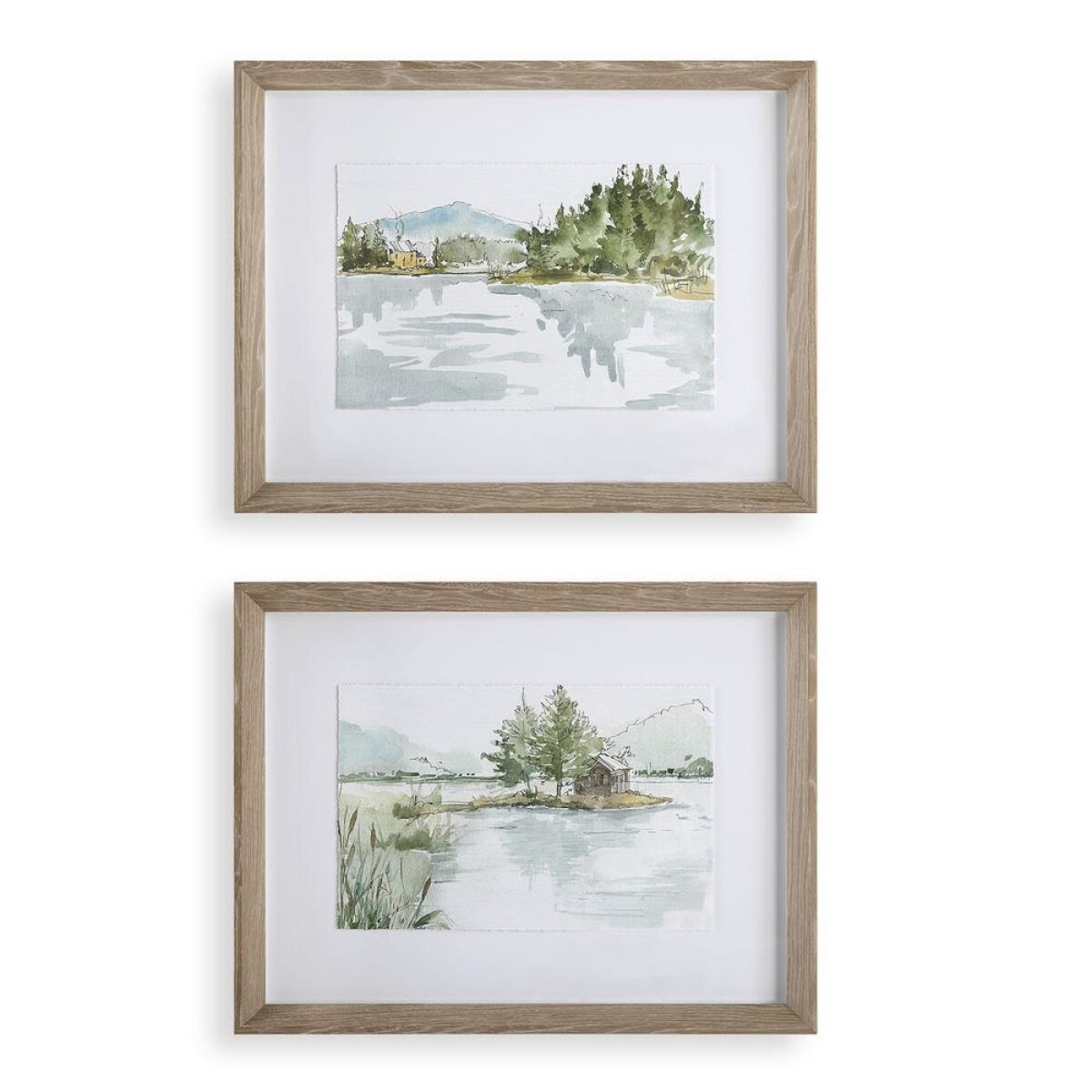 011d38aedf686a633b11f02c55959179 Serene Lake Framed Prints, S/2 - Image 1