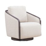 Nora Uph Swivel Accent Chair - Dark Brown - Image 3