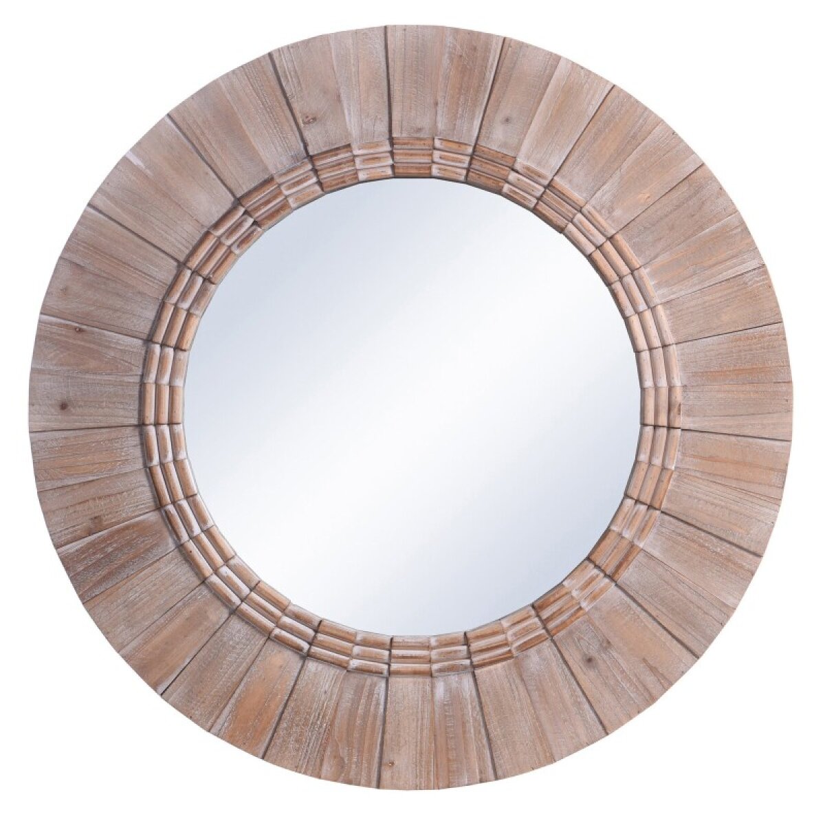 013c57e3dfb137410b9e218b1288b327 Natural And White Wash Accent Wall Mirror With Fluted And Distressed Frame - Image 1