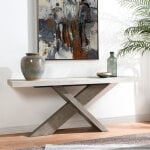 Durant Solid Wood Rectangle Console Table - Distressed Gray-weathered Chalk - Image 6