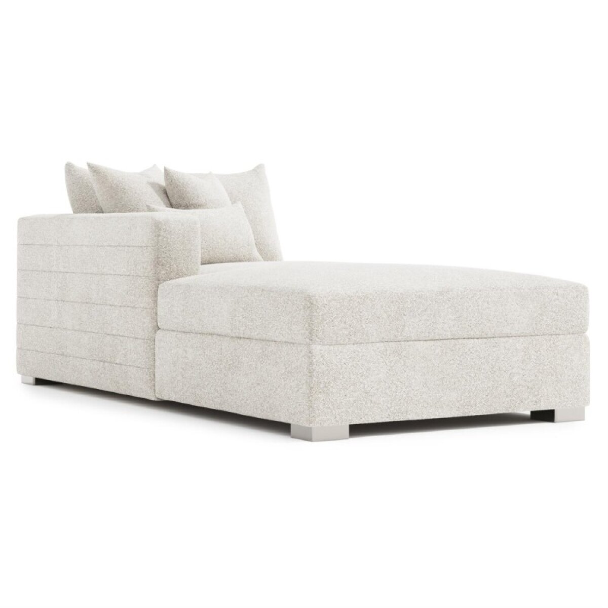 0296543d92e0401e9ef61e007e7c8005 Helena Fabric Left Arm Chaise Metal Foot - Image 1