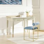 Gloss Linen Dann Foley Lifestyle Two Drawer Wooden Desk - Image 8
