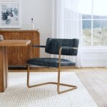 Fonda Leather Dining Chair - Ocean Blue - Image 8