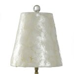 Capiz Slim Buffet Lamp Steel And Crystal In Aged Brass Finish On Skinny Beeded Body - Image 4