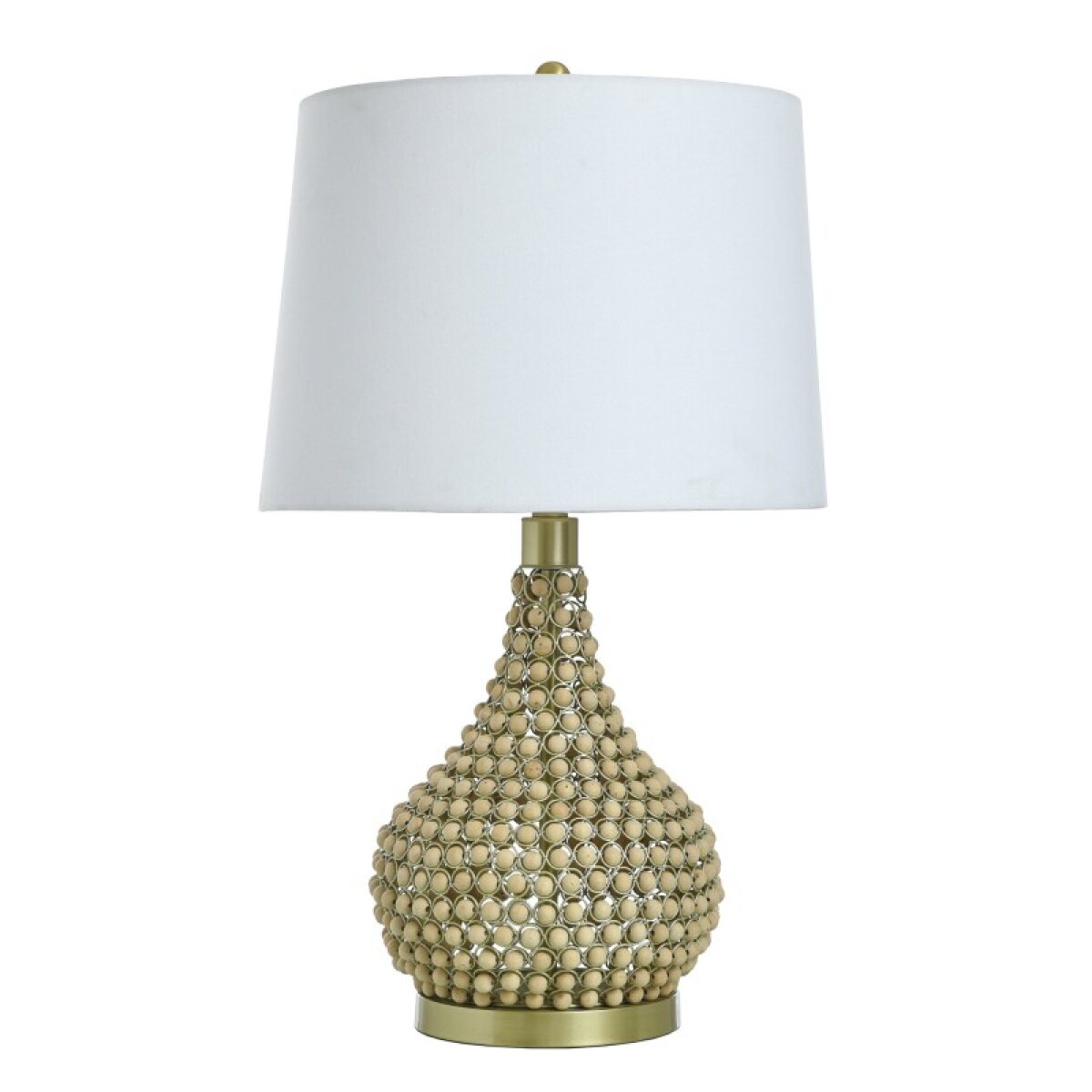 03de92db0e937fd96d8c1db0fc202605 Medero Beaded Table Lamp Natural Fir Wood Beaded Body With Matte Gold Accents - Image 1