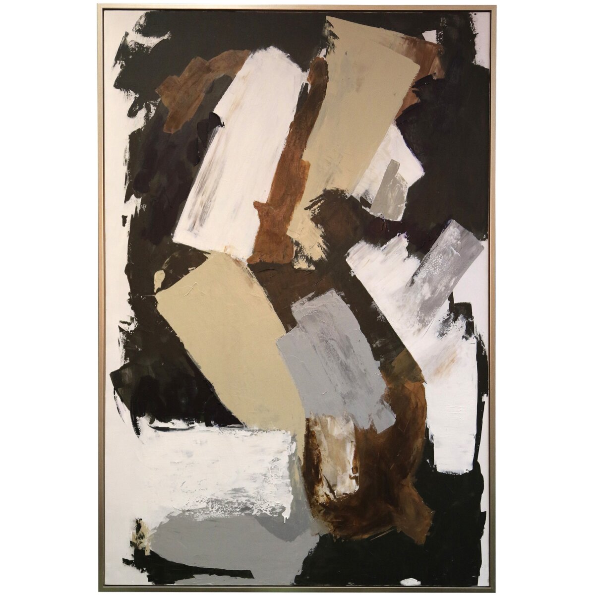 04535d05c9b640bde1ec1f5b3f6a5f29 Pensive Framed Canvas Art | Hand Painted Abstract | 1.5 Inch Frame - Image 1