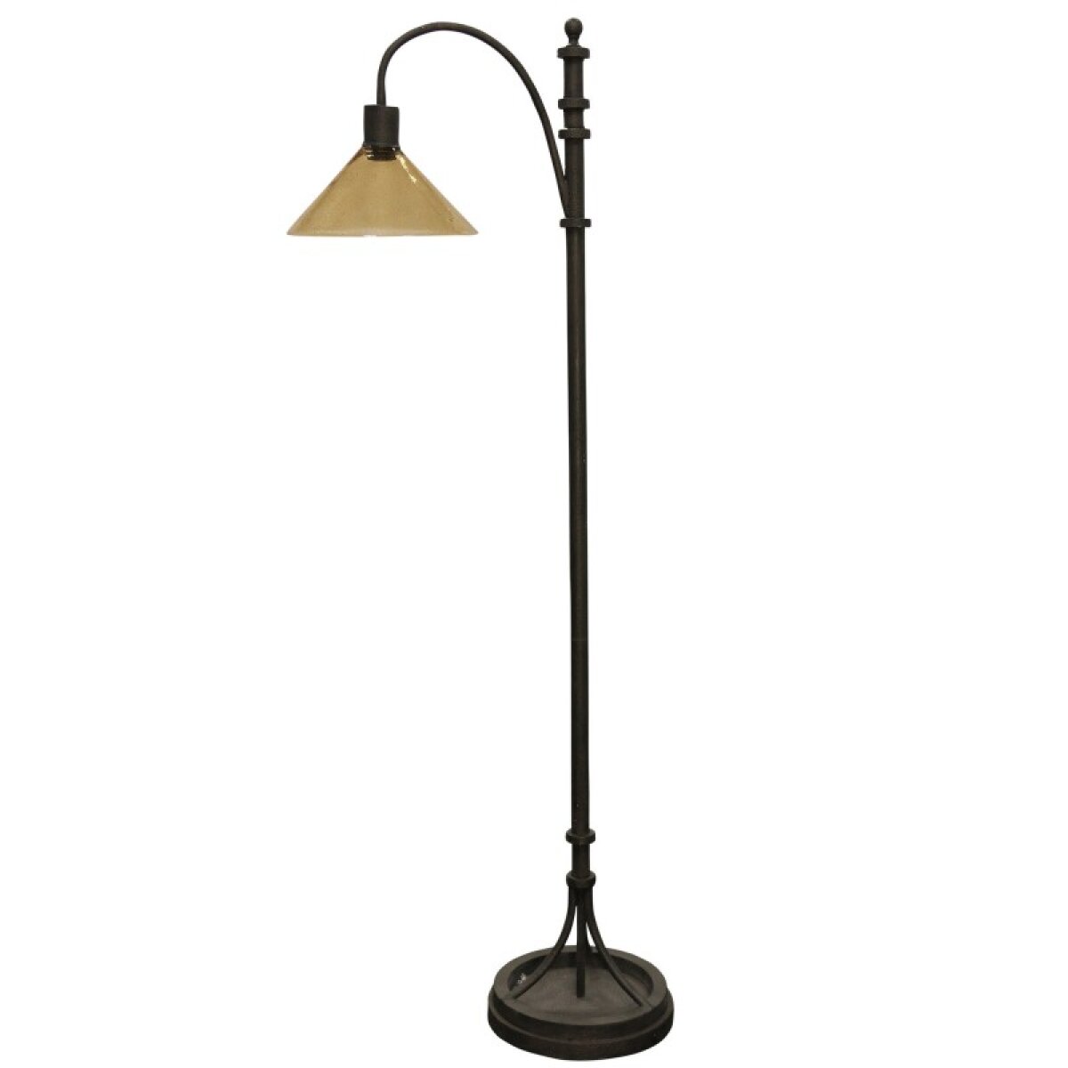 0513025befd20ead7360eed9ed1b2954 Industrial Bronze Traditional Iron Base Task Floor Lamp With Glass Shade - Image 1