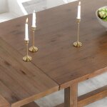 Lyra Pine Wood 80-110" Extension Dining Table Smoke Brown - Smoke Brown - Image 11