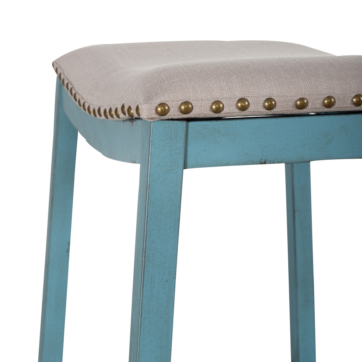 058de0a9e43209915aa8d4ea3e77e632 Backless Uph Barstool- Blue - Image 1