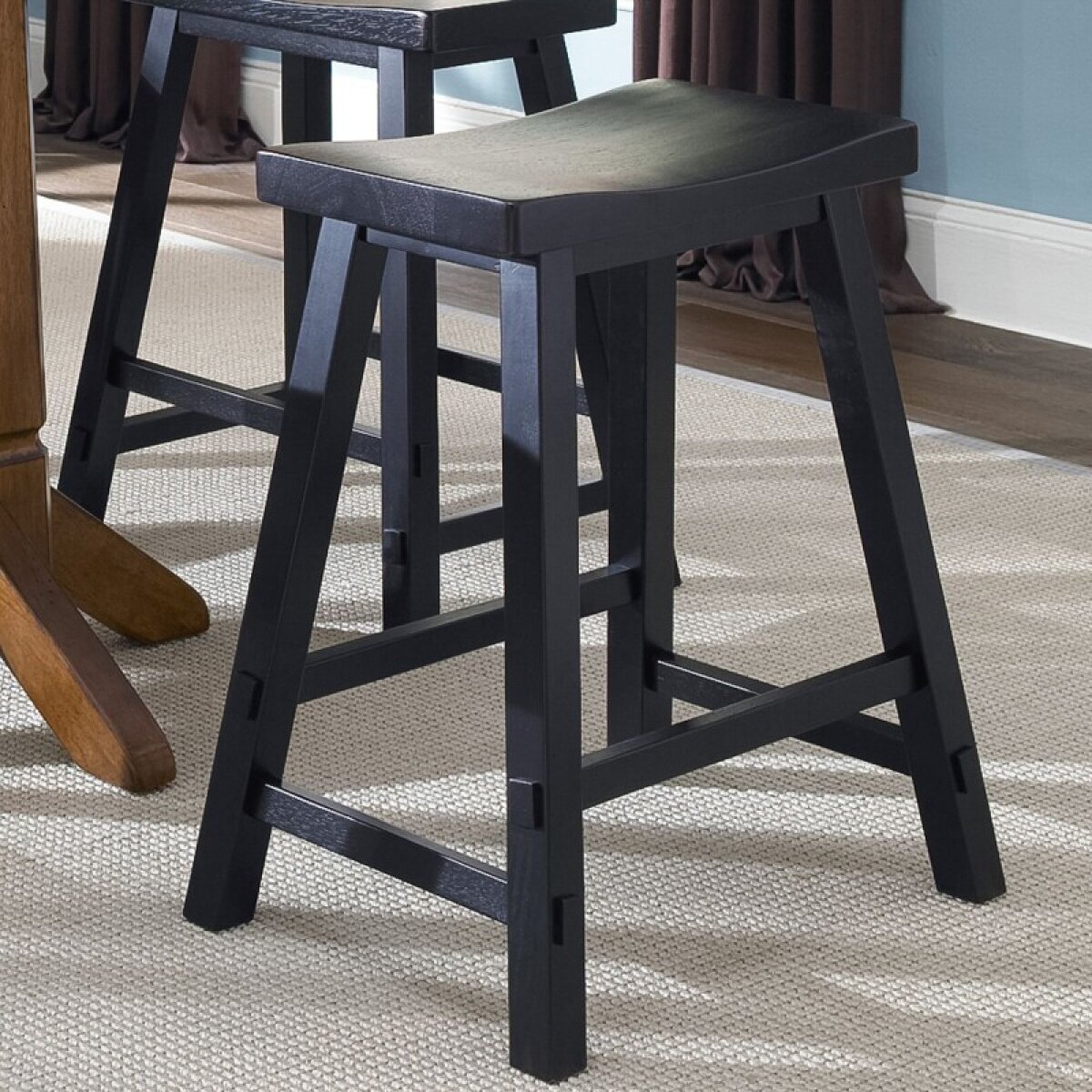 06226d05885769e73ddce780b0dff04a Creations 24 Inch Sawhorse Counter Stool - Black (RTA) - Image 1