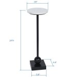 Ebony Pedestal Drinking Table With White And Gold Flaked Top And Accented Base - Image 6