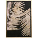 Neutral Palms On Black I Textured Framed Print