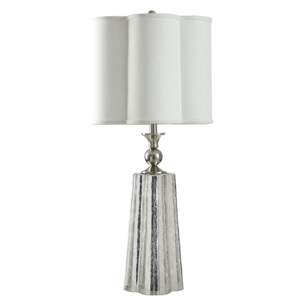 066af81bcda8ad7837b9b8e9b46f4582 Bellflower Silver Glass Table Lamp - Image 1