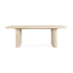 Vander Solid Wood Rectangle Dining Table - Cream Washed - Image 3