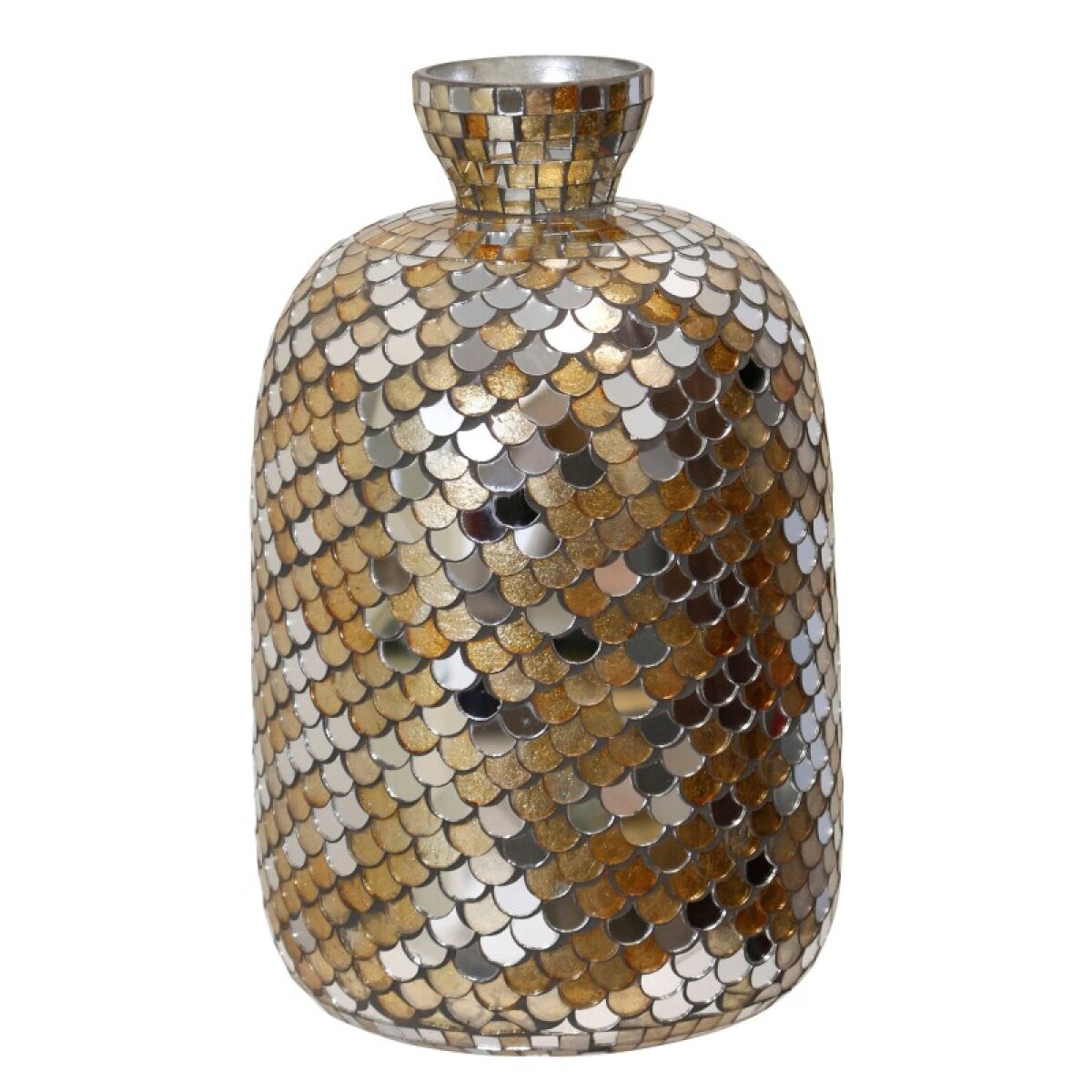 075f3abad5578f6b286bc3b037d16f25 Brown Mosaic Glass Vase - Image 1