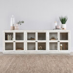 Selma Solid Wood 6dr Cabinet - Timeworn Cream - Image 9