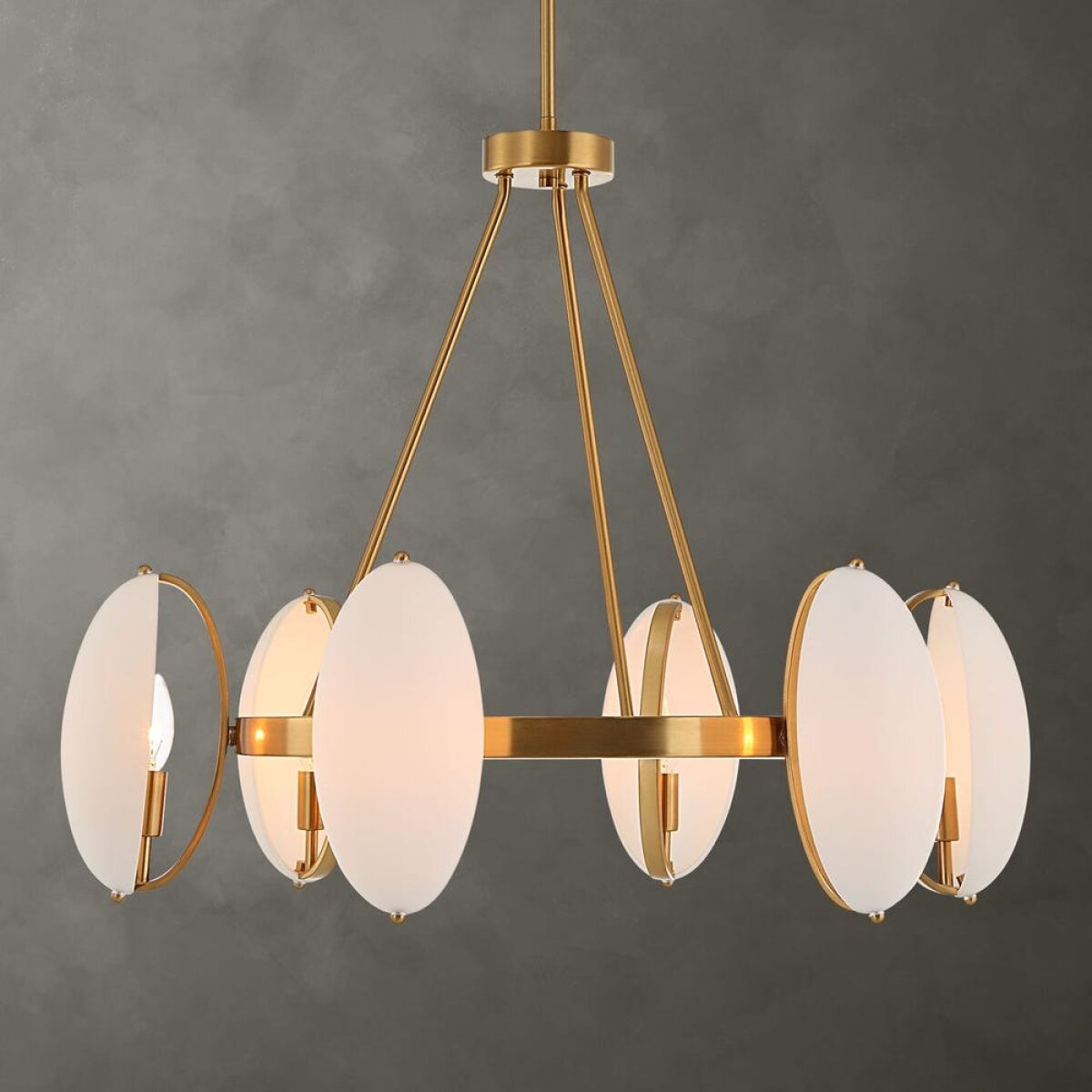 077a0cb8e1fb706ff8cbb0bdccc1a4ac Oviform, 6 Lt Chandelier - Image 1