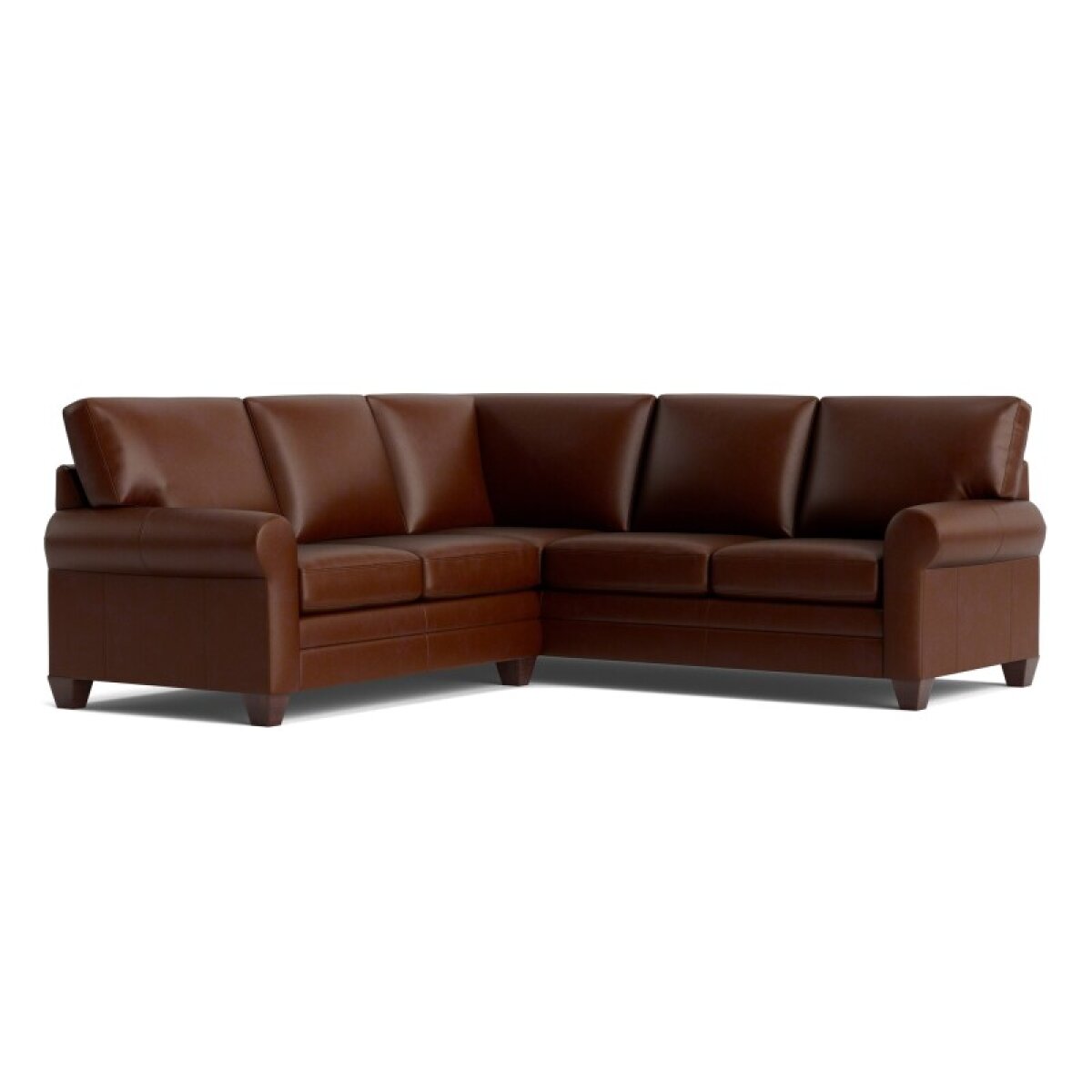 07a57e3fb8cab42960dbfeb2b23ab3d0 Carolina Leather L-Shaped Roll Arm Sectional - Image 1