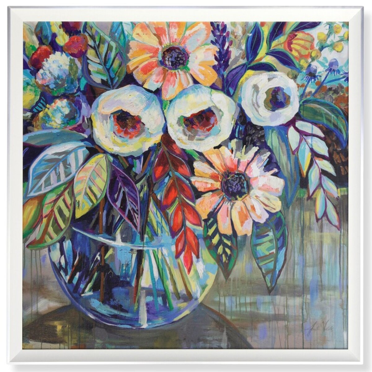 07adfdfa9c630fcafa710ff2e518260e Joy In A Vase Textured Framed Print - Image 1