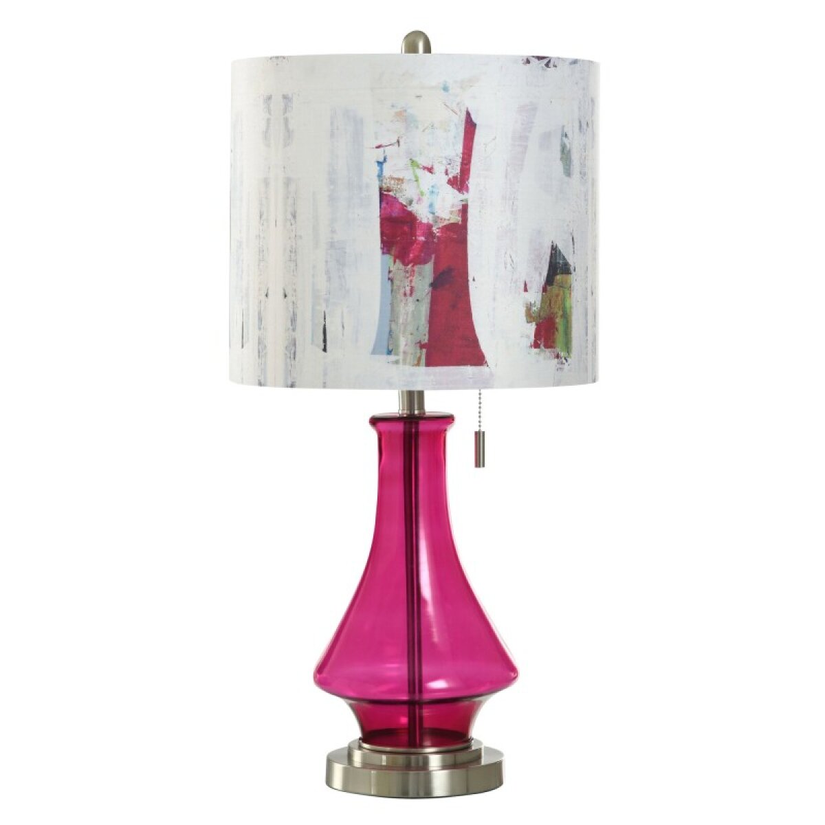 084f0e27974485529f52e0ebd945c133 Austin Allen James Fuchsia Festival Glass Table Lamp - Image 1
