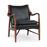 Kiannah Leather Club Chair - Jet Black