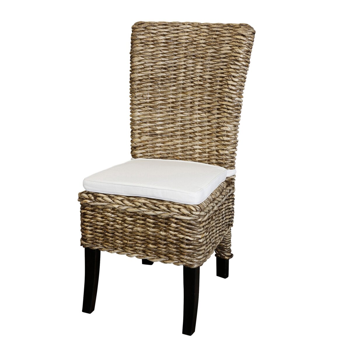 0a0254cbd5237be60d3955c315df5b89 Reagan Dining Chair | Natural Finish On Woven Banana Leaf And Hardwood Frame With Cushion - Image 1