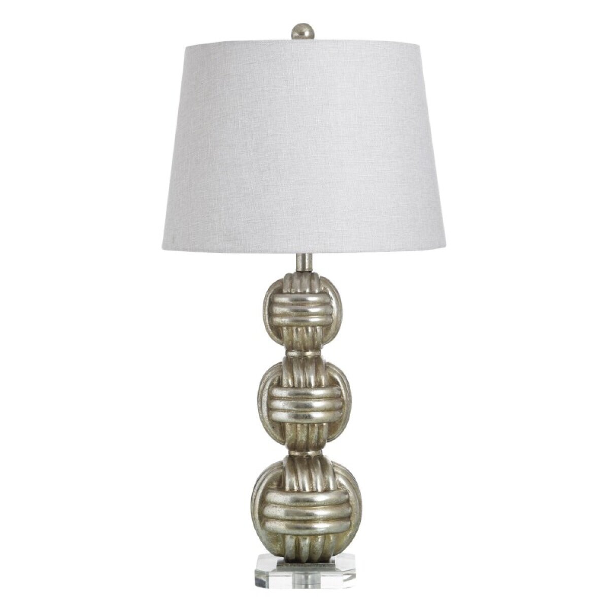 0a0d7aac1ab90b3343fb723585512368 Marmaris Silver Poly Table Lamp With Clear Acrylic 100 Watts - Image 1