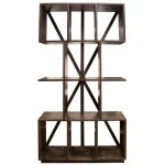 Farren Bookcase | Walnut Finished On Mango Wood With Matte Black Metal Backing - Image 3