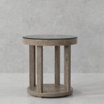 Crossings Serengeti Round End Table With Glass Top - Image 3