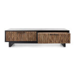 Anton Solid Wood Rectangle 4dwr Coffee Table - Black-natural - Image 4